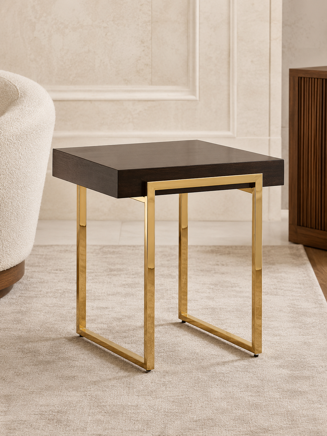 Rose Gold Glass Table