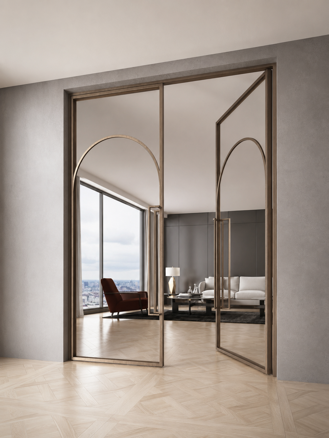 Brushed Brass Stacking Portal