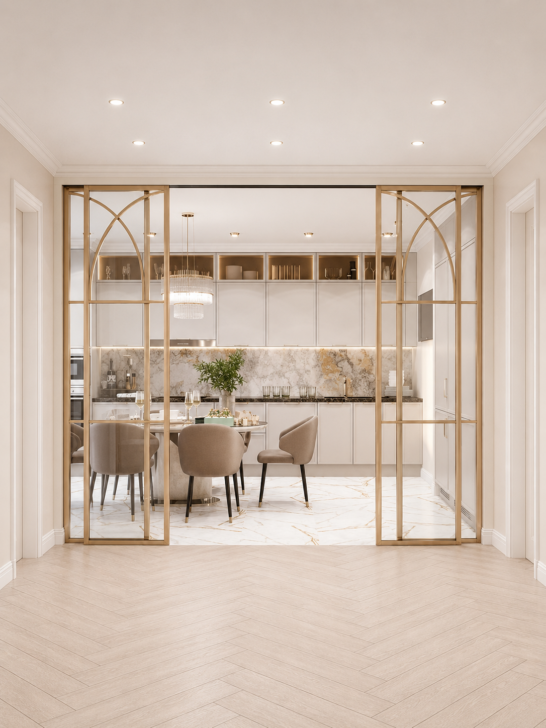 Gold Mirror Stacking Entrance